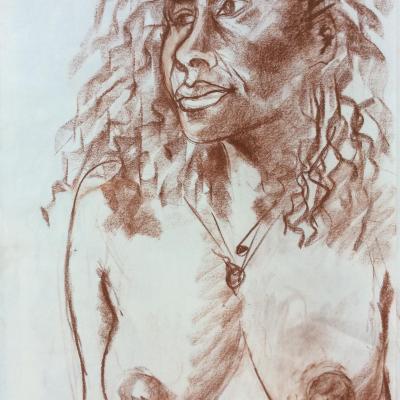 Mes dessins et portraits à la craie noire et  sanguine